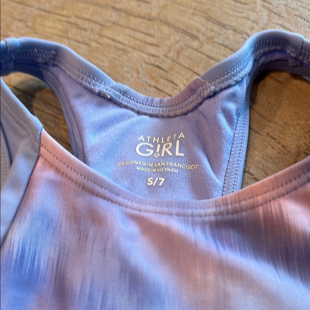 Athleta Girl Tie-Dye Bikini Set size Small / 7 pink purple - Picture 2 of 8